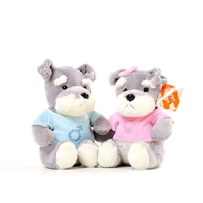 雪纳瑞情侣公仔 　